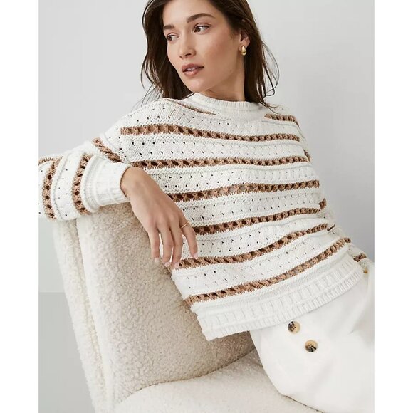 Ann Taylor Striped Stitch Sweater S - Picture 3 of 3